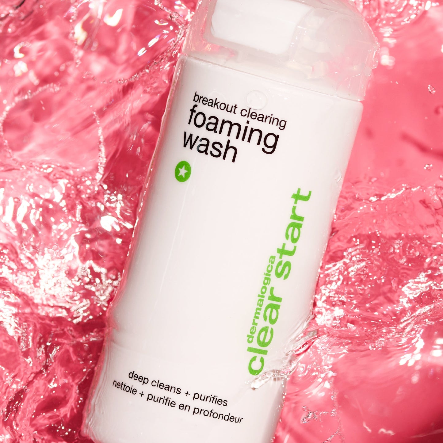 Breakout Clearing Foaming Wash bottle in water