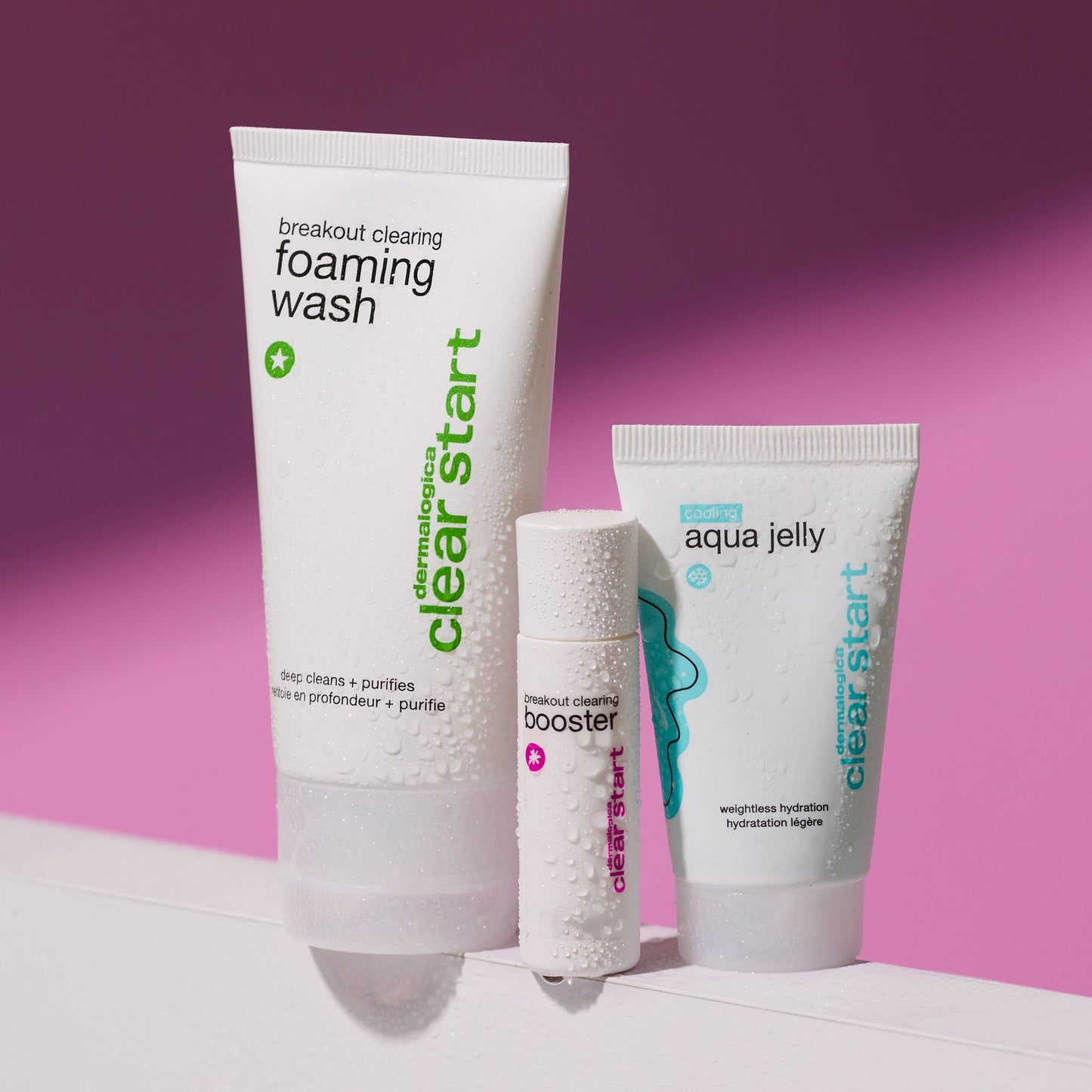 Breakout Clearing Foaming Wash (2.5 oz), Breakout Clearing Booster (0.34 oz), Cooling Aqua Jelly (0.85 oz)
